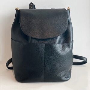 Cuyana Black Leather Backpack